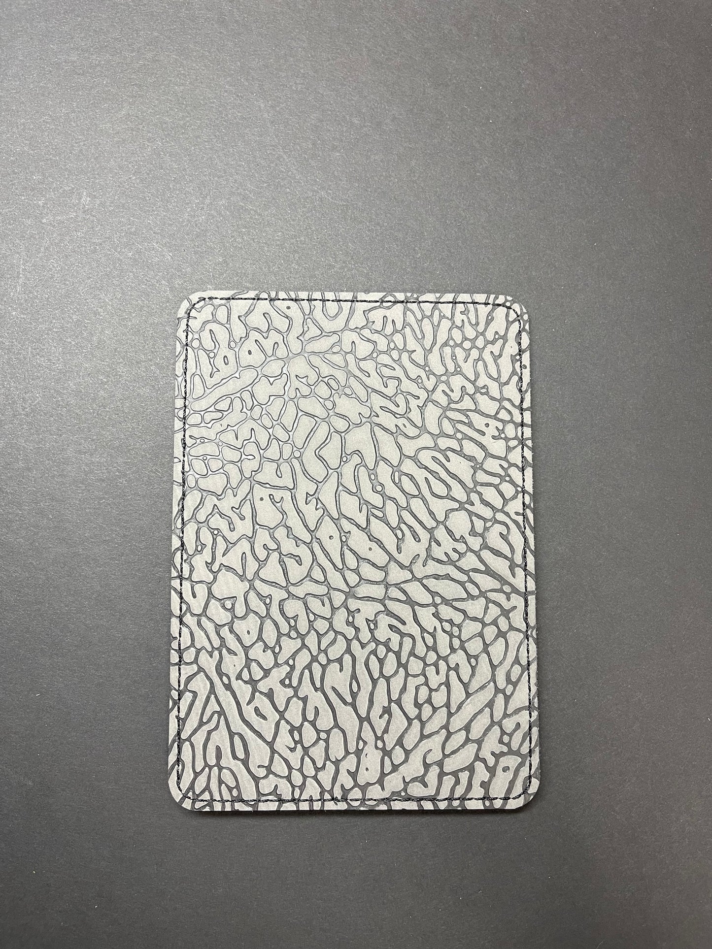 Golf Score Card Holder With Built In Pencil Holder. Jordan Cement 3 Inspired Elephant Print Leather and Black Kodiak Leather