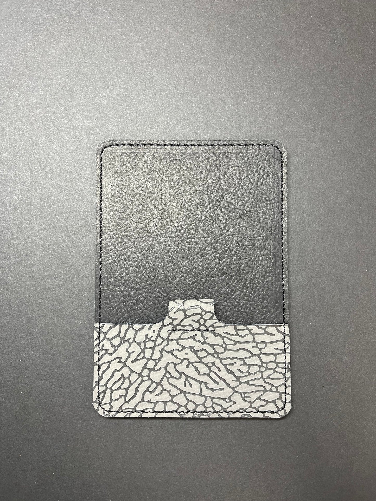 Golf Score Card Holder With Built In Pencil Holder. Jordan Cement 3 Inspired Elephant Print Leather and Black Kodiak Leather