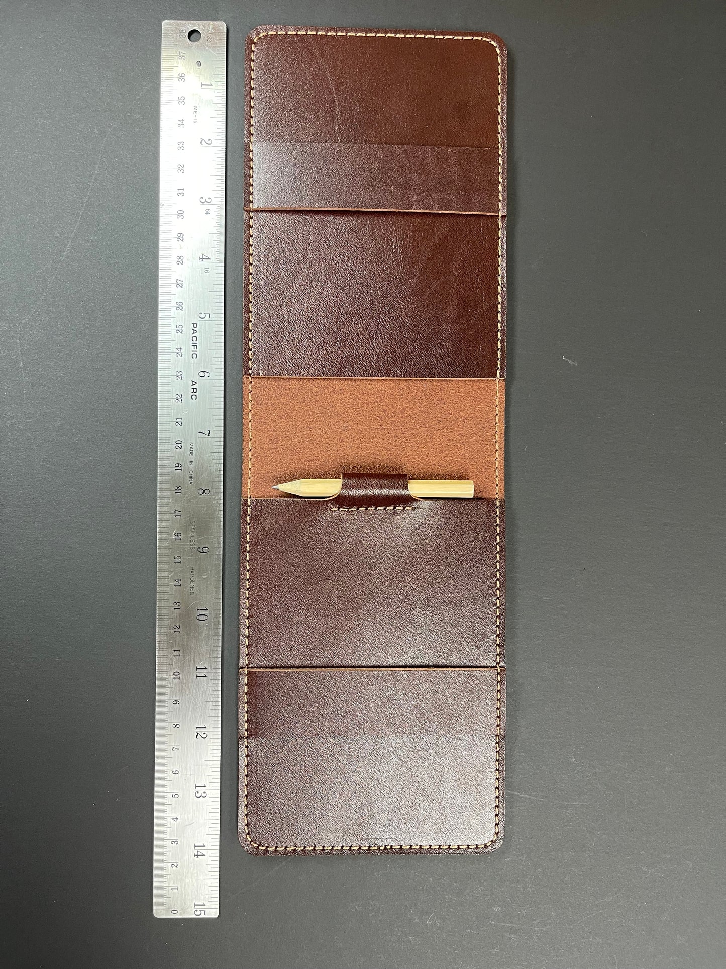 Leather Golf Yardage Book Cover With Built In Pencil Holder.  Personalization Available.