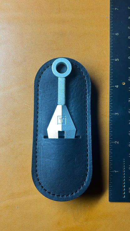 Handmade Leather Golf Pocket Caddy: Tomo Golf Ninja Divot Tool Holder with built in Tee and Ball Marker Holder.