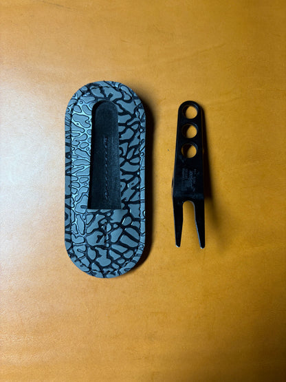 Scotty Cameron Pivot Tool & Golf Tee Holder. Pocket for 1.5 inch Ball Marker. Handmade Jordan 3 Inspired. Elephant Print Divot Tool Holder.