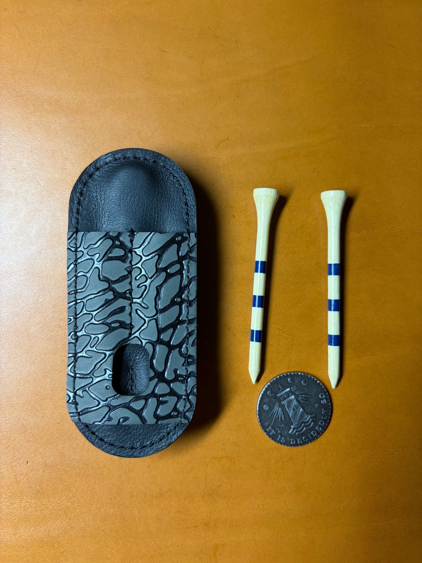 Scotty Cameron Pivot Tool & Golf Tee Holder. Pocket for 1.5 inch Ball Marker. Handmade Jordan 3 Inspired. Elephant Print Divot Tool Holder.