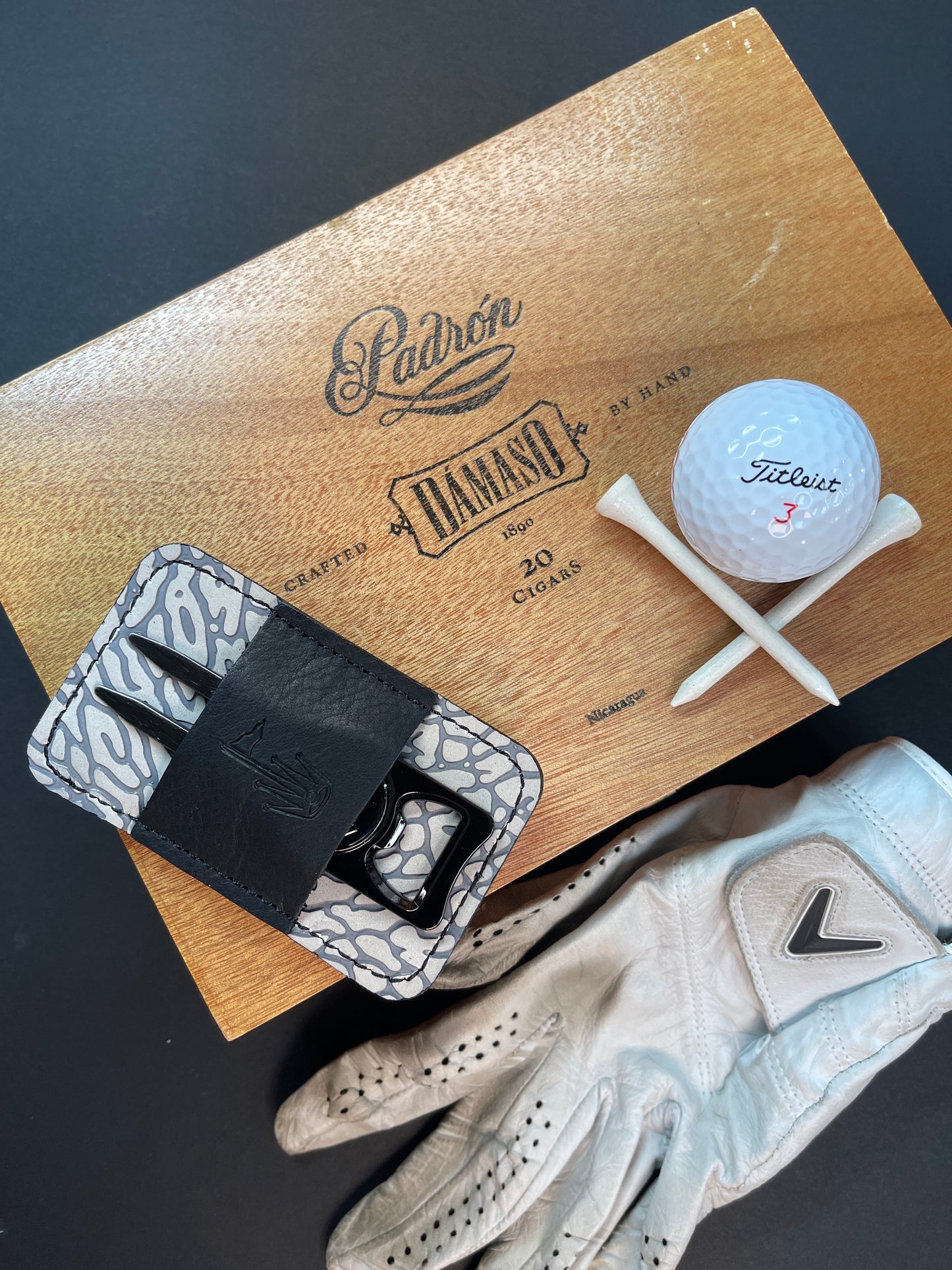 Pocket Organizer for Golf Tees and Divot tool. Jordan 3 Inspired.